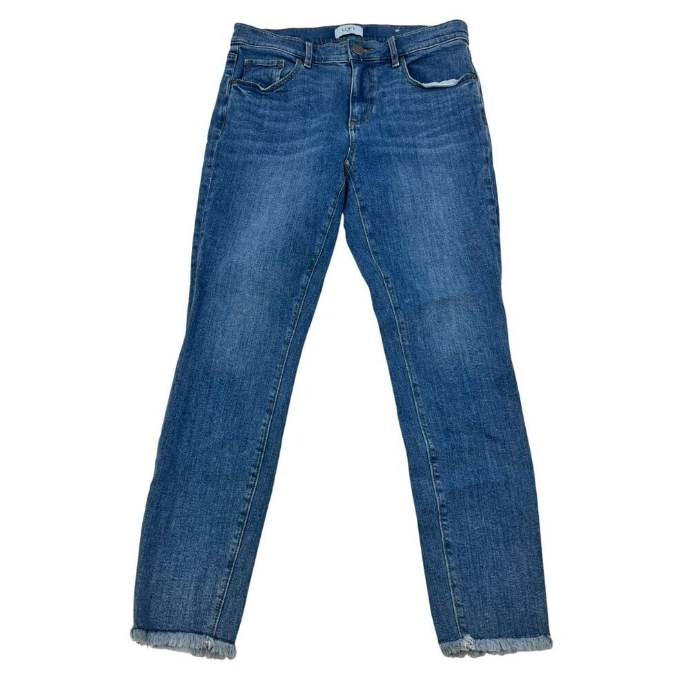 Loft Outlet Women’s Skinny Ankle Jeans Frayed Cuff Size 4